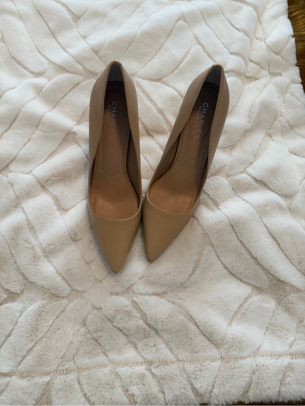 Charles By Charles David Nude Tan Pointed-Toe Pumps